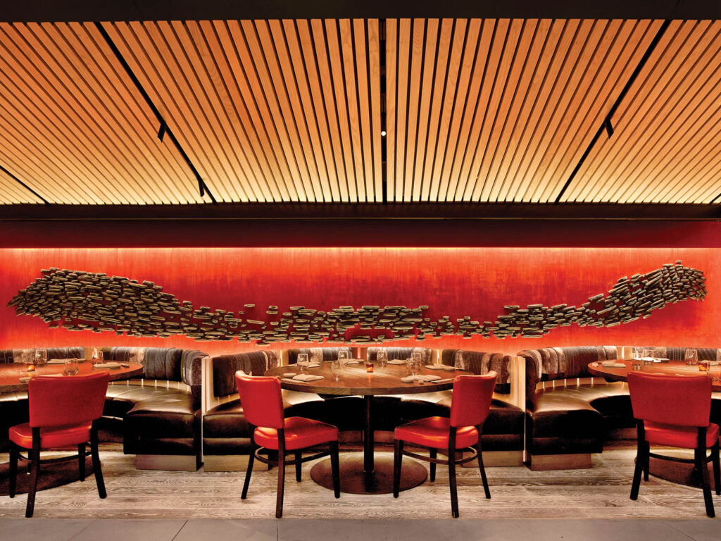 the main dining room at Nobu Downtown, 2017