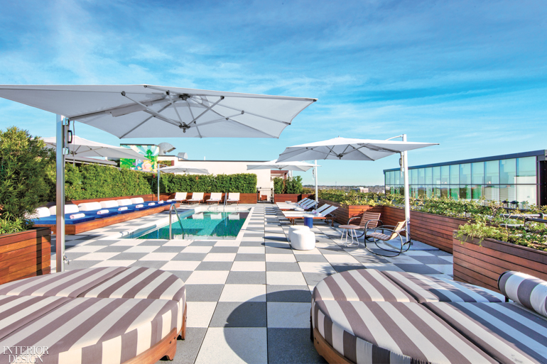 The Perry Lane Hotel rooftop pool deck 