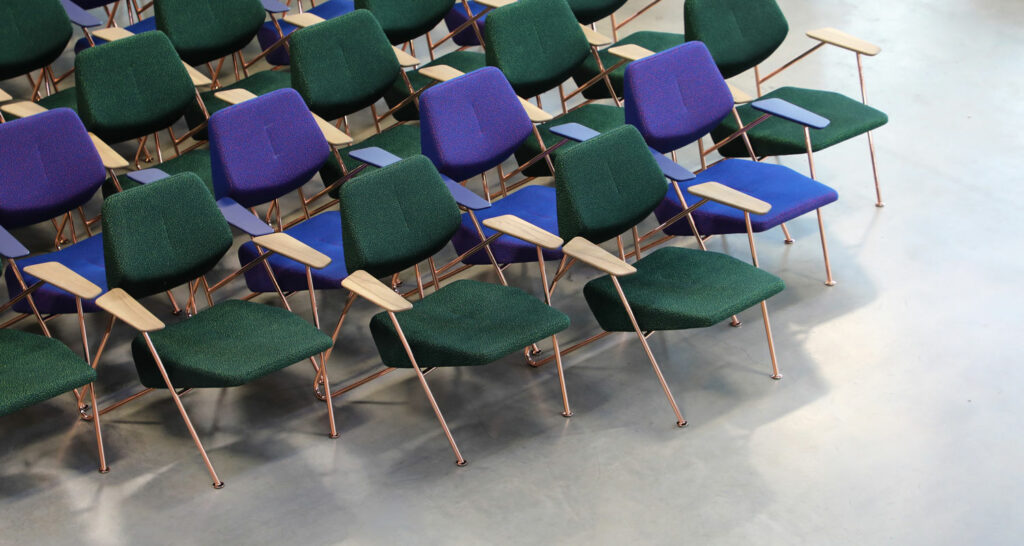 Prostoria chairs in blue and green