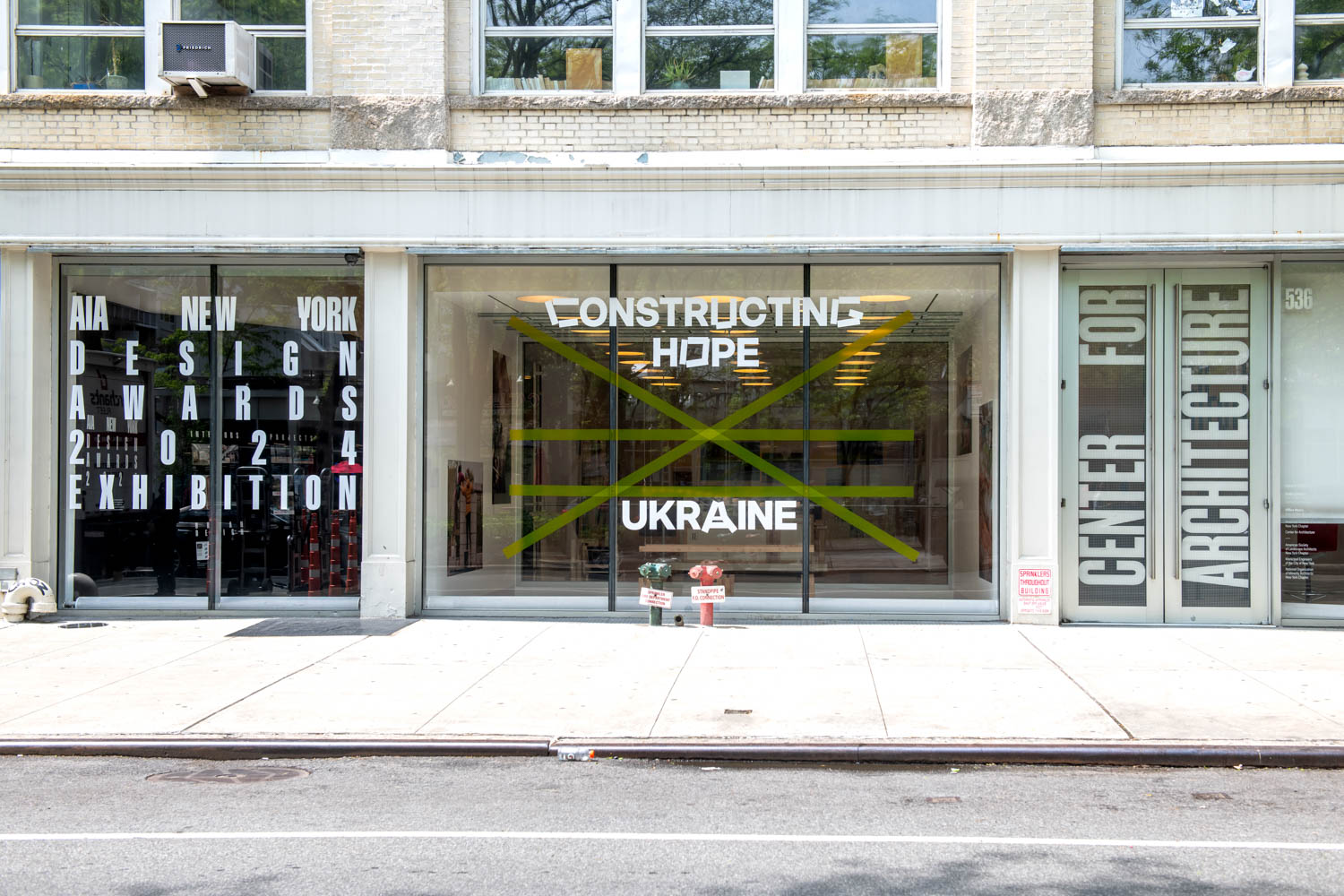 exterior facade of Constructing Hope: Ukraine exhibit