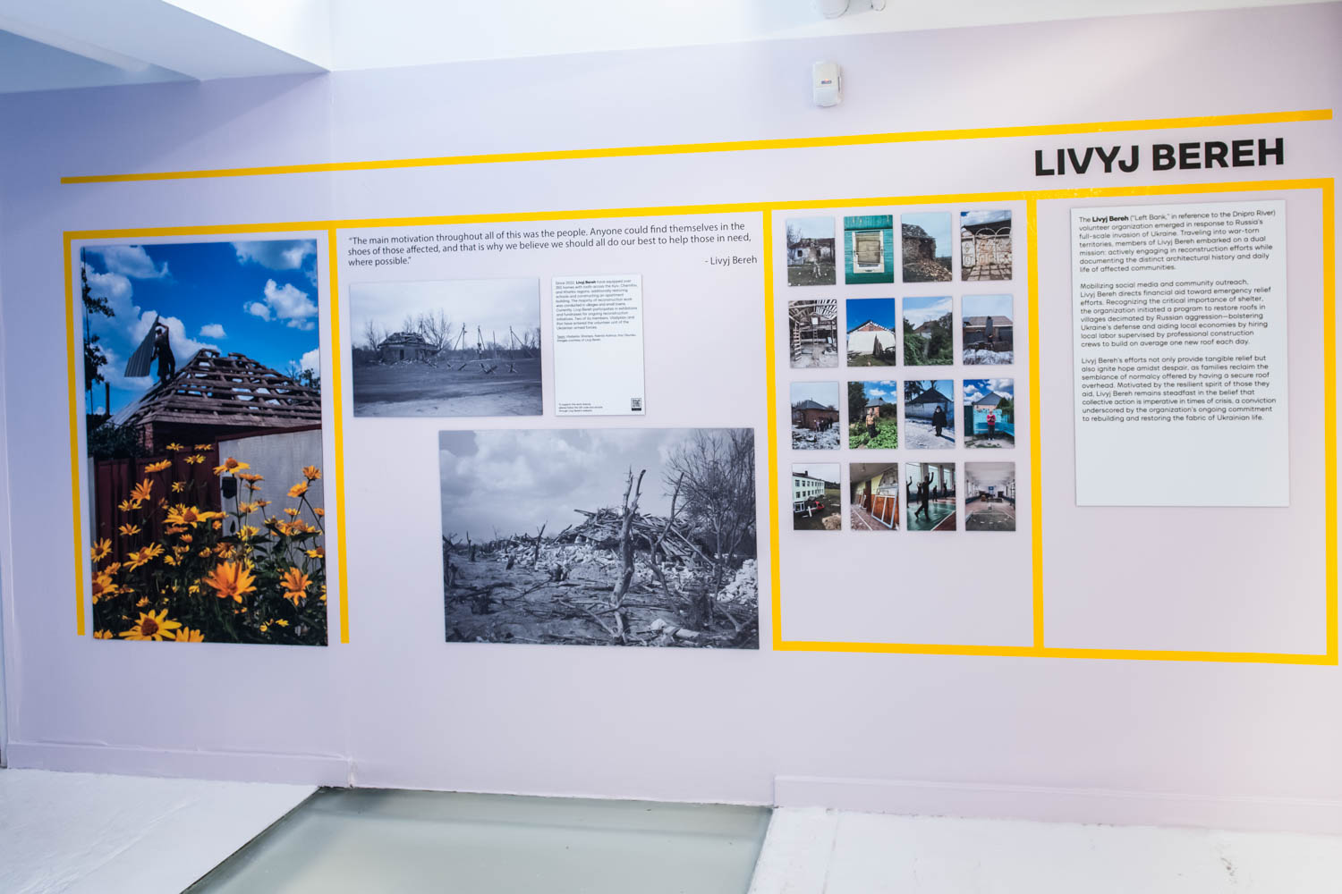 photos of volunteer organization on the wall
