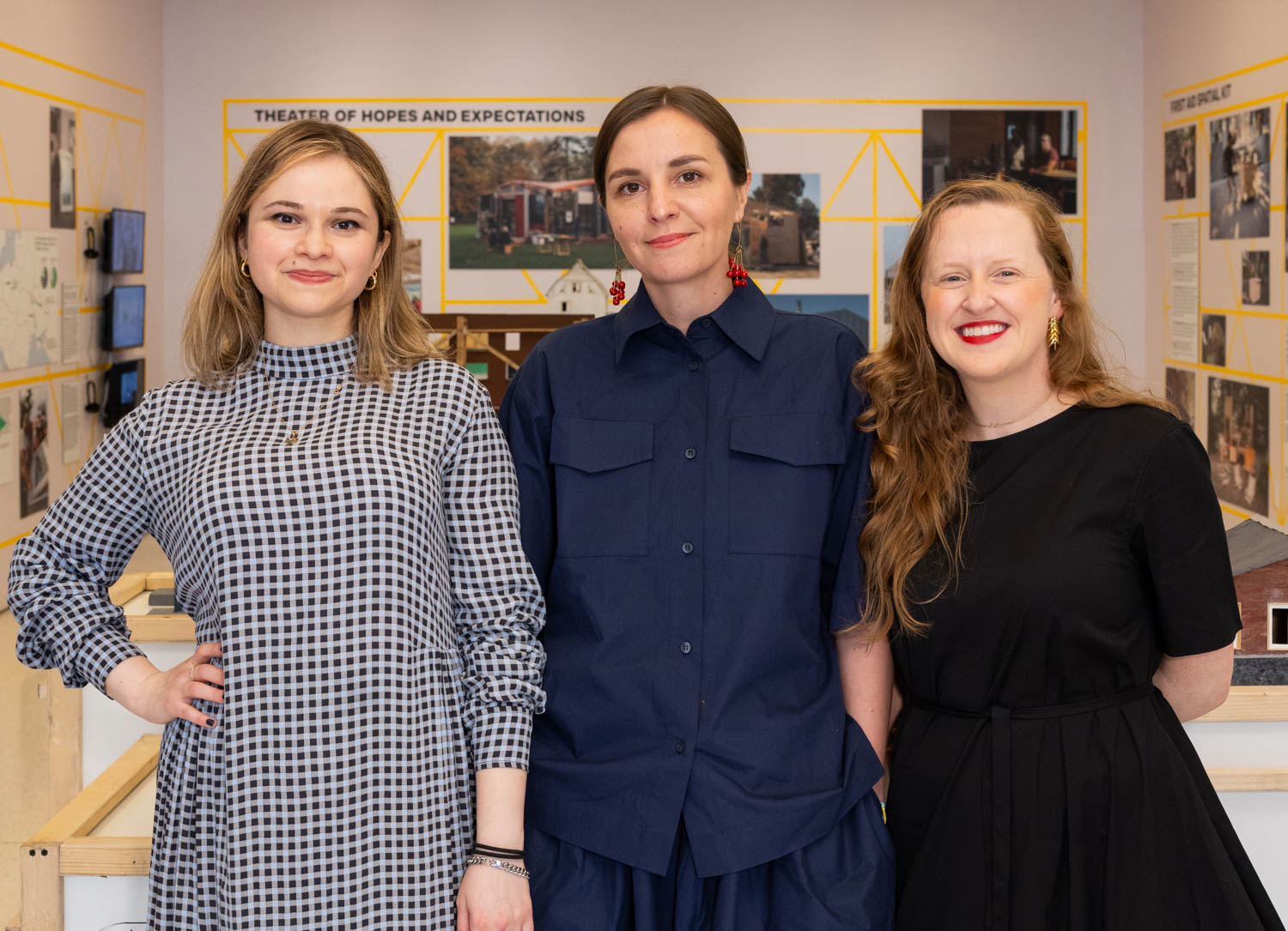 Curators Betty Roytburd, Sasha Topolnytska, and Ashley Bigham