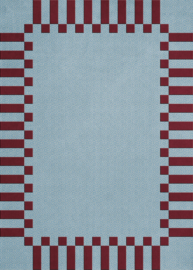 blue frame rug